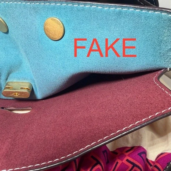 Don't buy a FAKE Tory Burch Lee Radziwill Suede/Leather double bag! - Picture 4 of 16